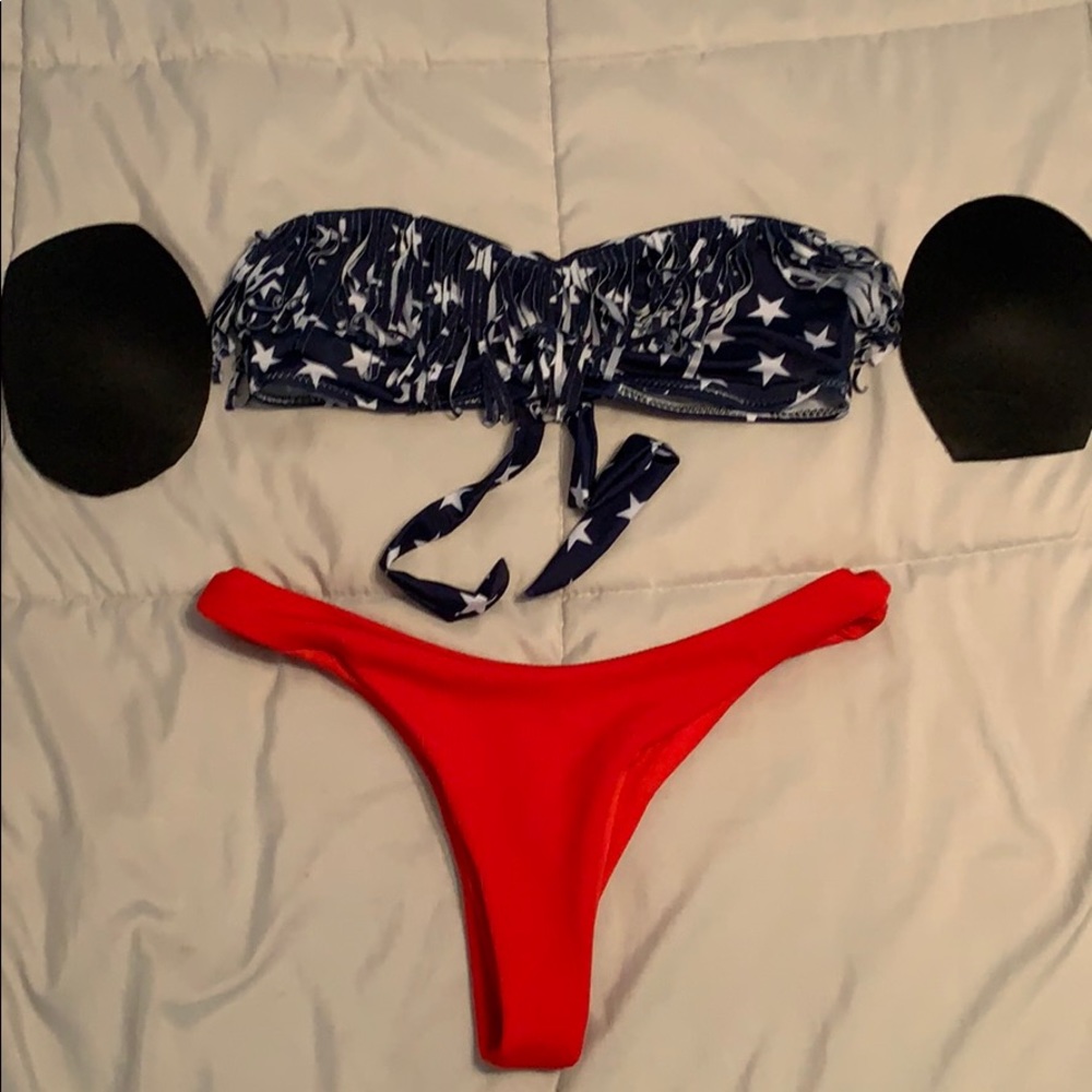 American flag bandeau bikini